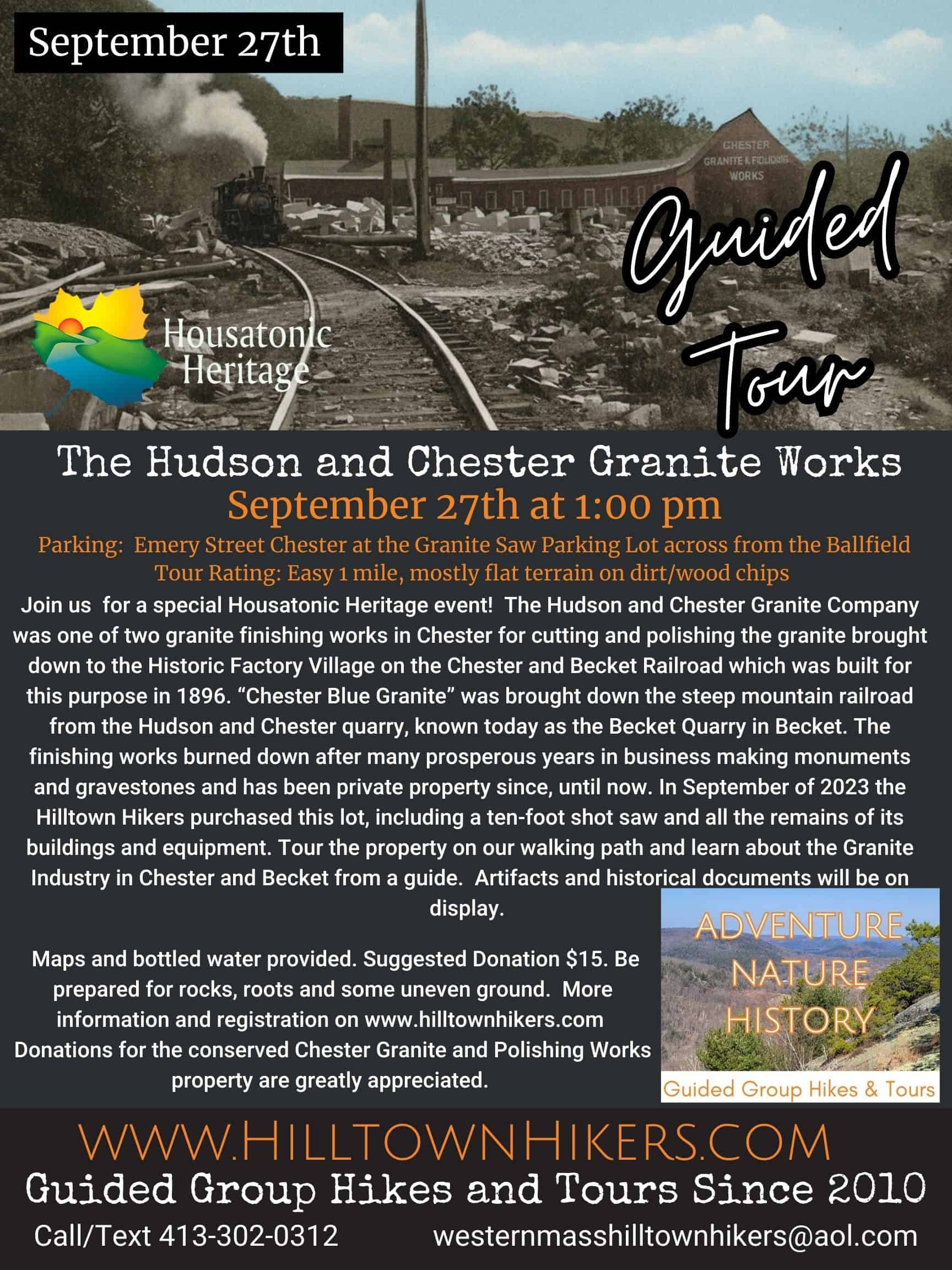The Hudson and Chester Granite Works Guided Tour